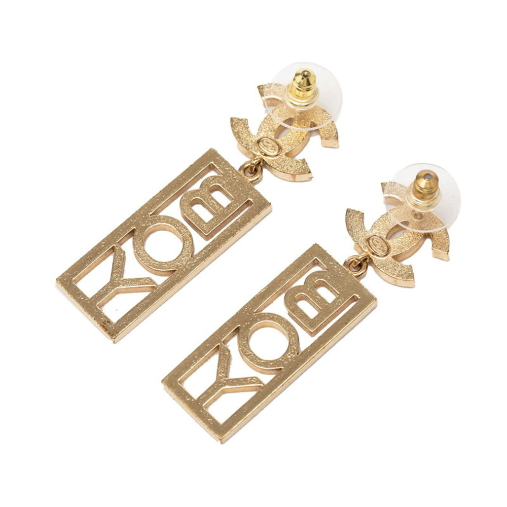 CHANEL Gold Logo Earrings - Picture 2 of 4